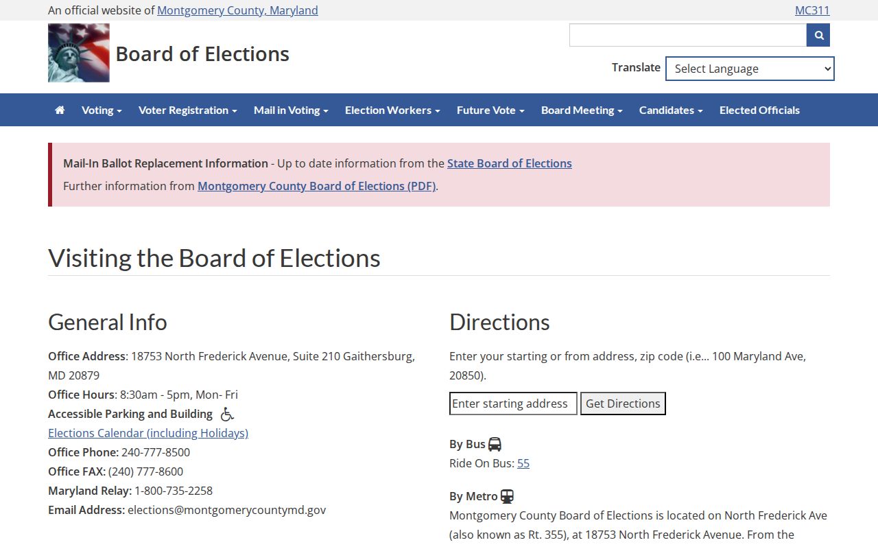 Wheaton voter registration records Montgomery election office